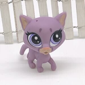 Littlest Pet Shop LPS #35 Purple Cat Sunny Cougar Purple Eyes Puma Barcode